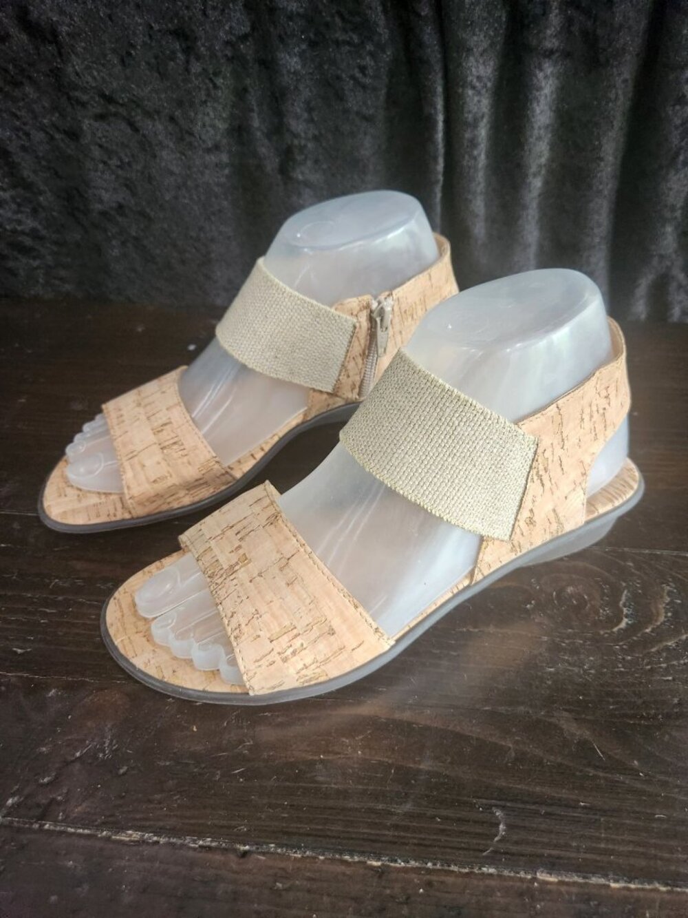 Sesto Meucci Elki Demi-Wedge Natural Cork Sandals/Sz. 6.5M NWOB